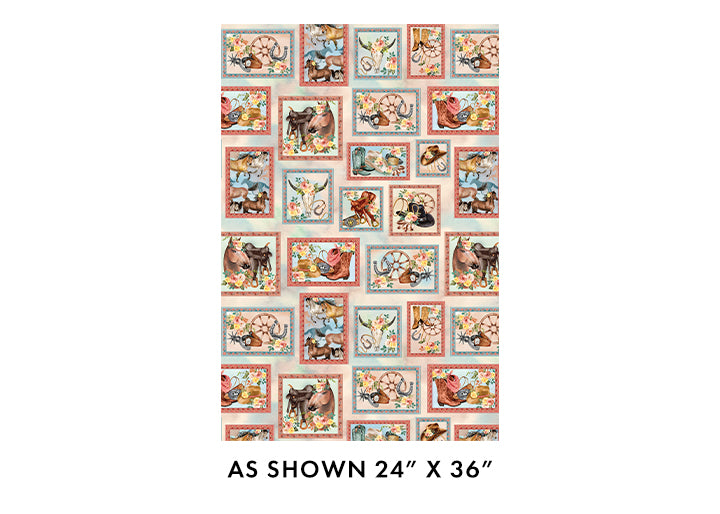 Western Boxes Cowgirl, Gone Country Collection by Nicole Decamp for Benartex