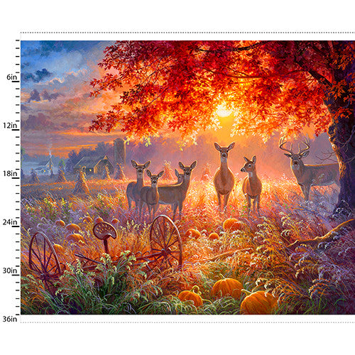 Deer Through the Forest Light Large Fabric Panel #72**