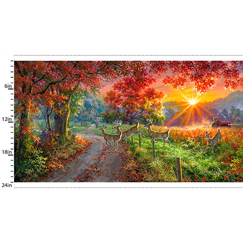 Deer Through the Forest Light Small Fabric Panel #75