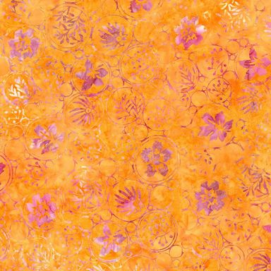 Orange Overlapping Batik Fabric