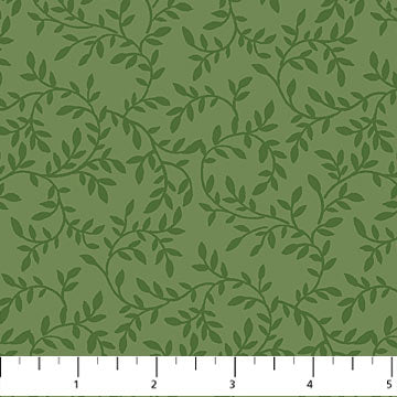 Green on Green Leaves, Water Lilies, Cotton Fabric by Northcott *