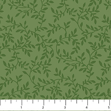 Green on Green Leaves, Water Lilies, Cotton Fabric by Northcott