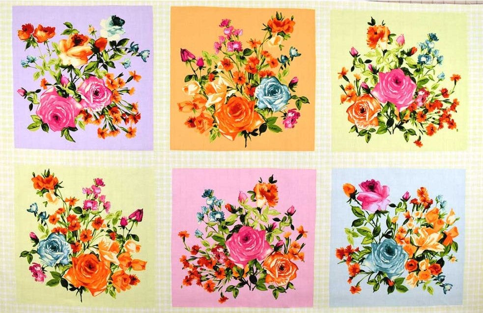 Bloom On Floral Fabric Panel