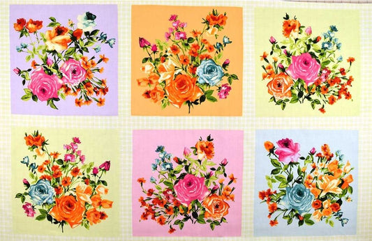 Bloom On Floral Fabric Panel