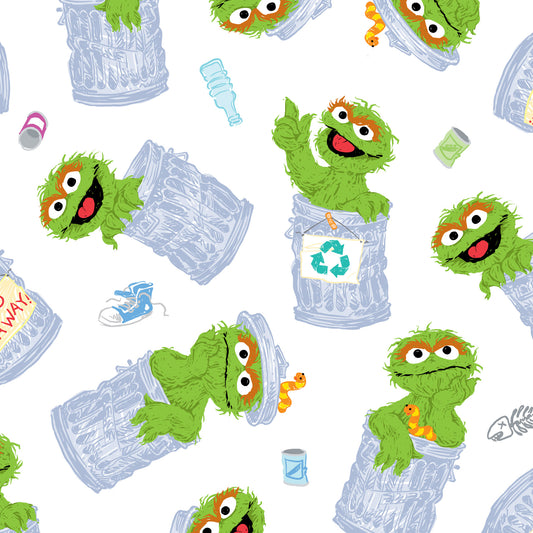 Sesame Street Oscar the Grouch Cotton Fabric *