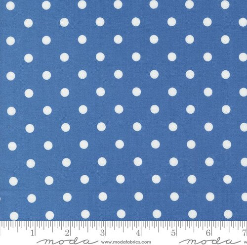 Coridaner Colors Blue with white Dot Cotton Fabric