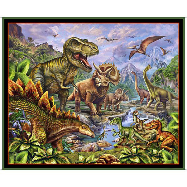Jurassic Journey Dinosaur Fabric Panel #61
