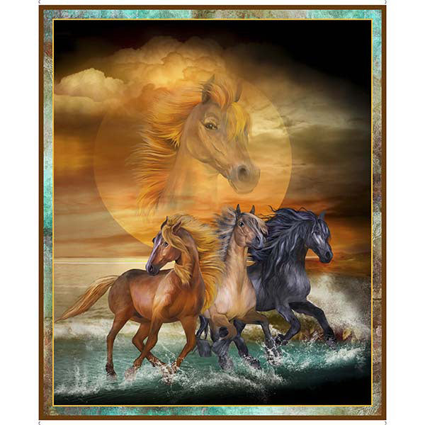 Wild Horses Fabric Panel #51