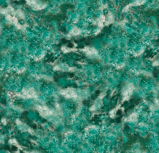 Wild Horses Water / Green/Teal Cotton Fabric