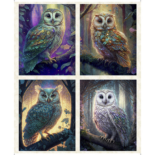 Mystic Owls Owl Panei Fabric Panel #39