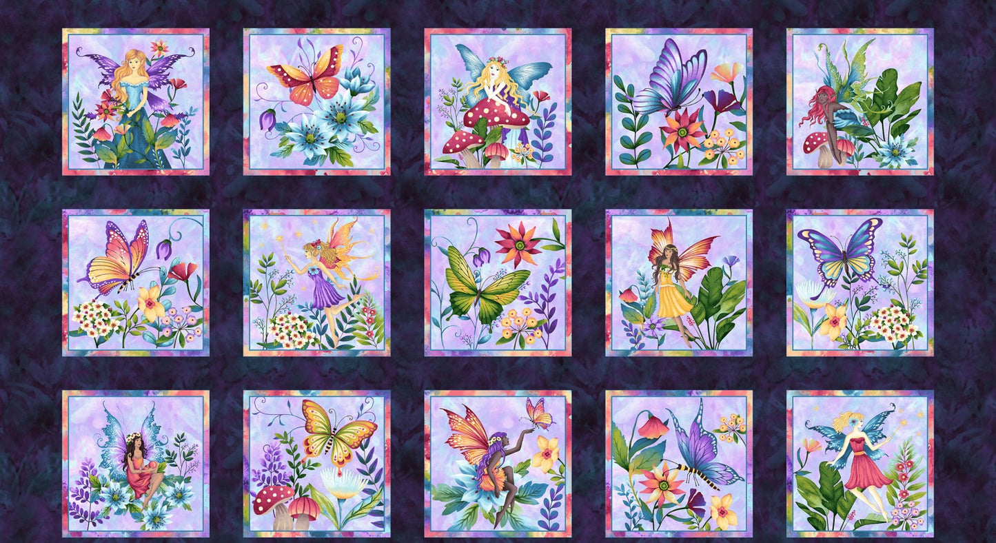 Royal Fairy Blocks Fabric Panel