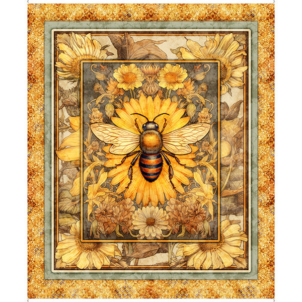 Queen Honey Bee Fabric Panel by QT Fabrics