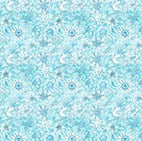 Enchanted Aqua Blue Floral Cotton Fabric