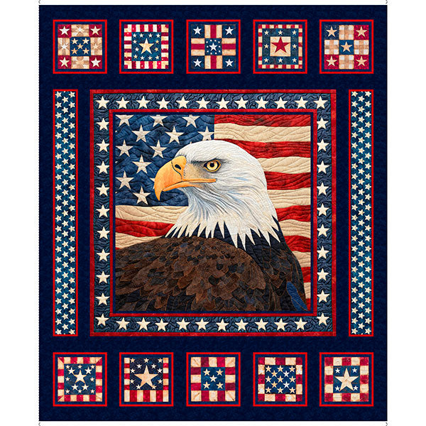 American Tapestry Eagle Fabric Panel by QT Fabrics #64