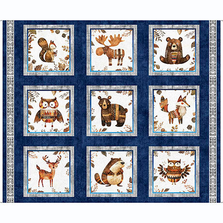 Bearsville Animal Picture Patch Fabric Panel