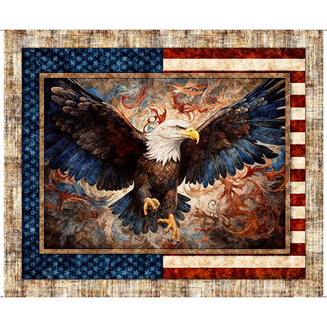 Patriot American Eagle Flag 1776 Fabric Panel #51 **