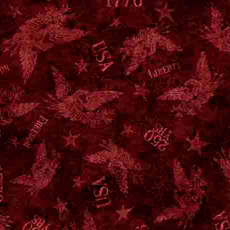 1776 Garnet Tonal American Eagle Cotton Fabric by QT Fabrics