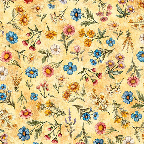 Lil Farmers Floral Toss Cotton Fabric