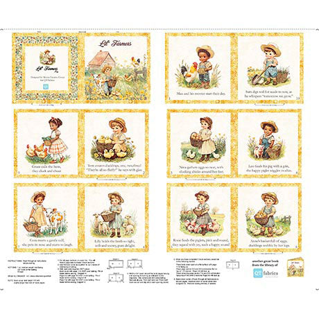 Lil  Farmer Book Picture Fabric Panel