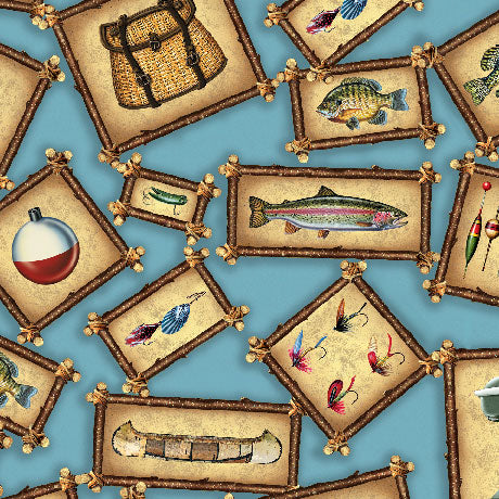 Fishing Patches Cotton Fabric