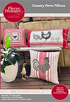 Country Farm Pillows made with toweling Pattern, by Pieces to Treasure