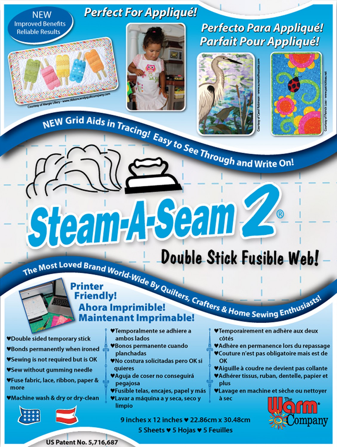 Steam A Seam 2 9in x 12in 5ct # 5517WNN