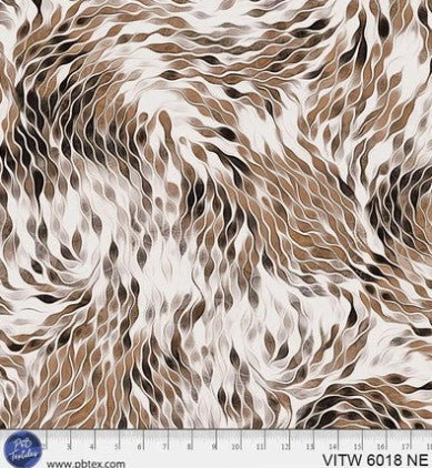 Vitality 108" Brown Harmonious Strokes Wideback Cotton Fabric