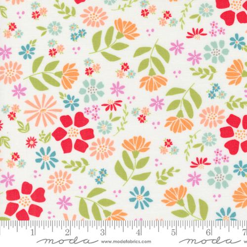 Laguna Sunrise Off White Floral 37680 11 Cotton Fabric by Sherri & Chelsi for Moda