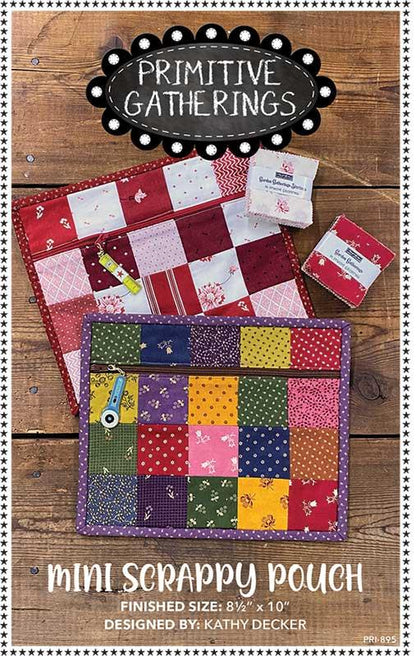Mini Charm Mini Scrappy Pouch Pattern by Primitive Gatherings