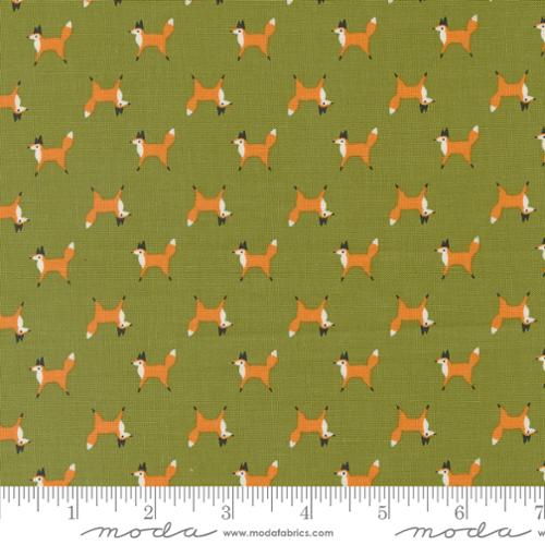 Woodland Wonder Fern Green with Foxes 48394 19 Cotton Fabric by Moda