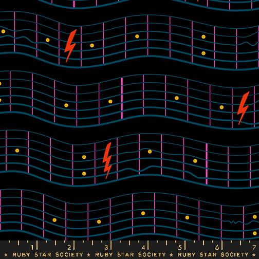 Teddy and the Black Bears Musical Notes by Ruby Star for Moda