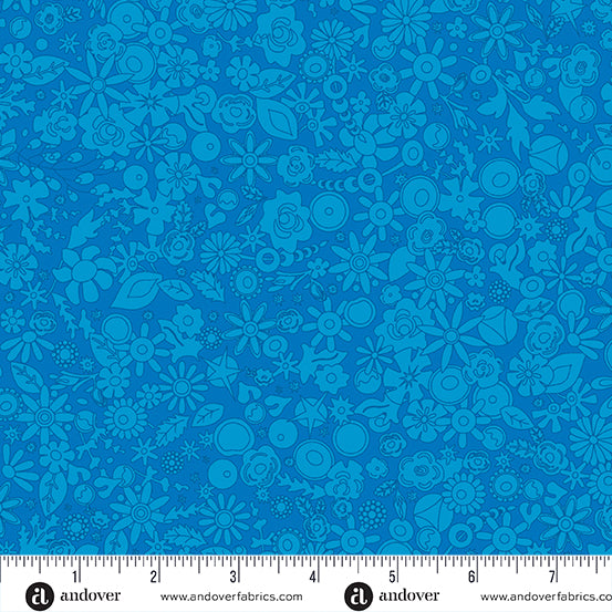 2024 Sun Print Cobalt Blue Cotton Fabric by Allison Glass for Andover Fabrics