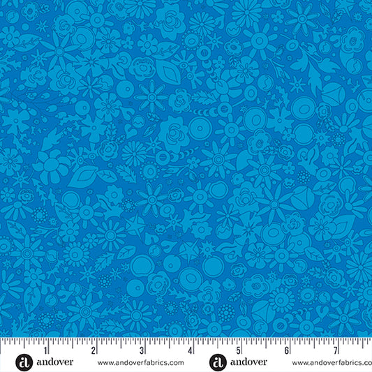 2024 Sun Print Cobalt Blue Cotton Fabric by Allison Glass for Andover Fabrics
