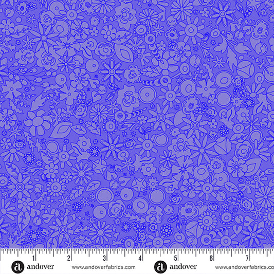 2024 Sun Print Purple Cotton Fabric by Allison Glass for Andover Fabrics