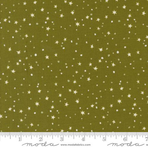 321 Blast Off, Green with Stars Cotton Fabric