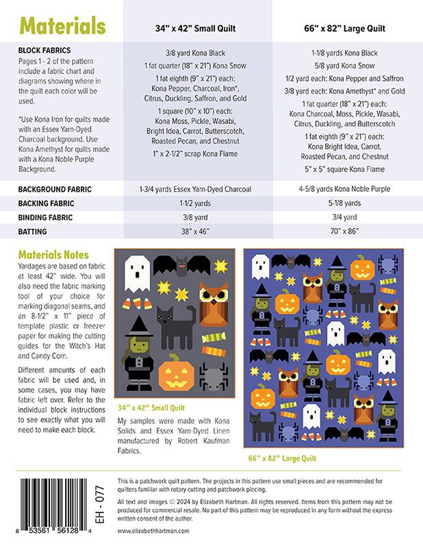 Happy Halloween Quilt Pattern by Elizabeth Hartman