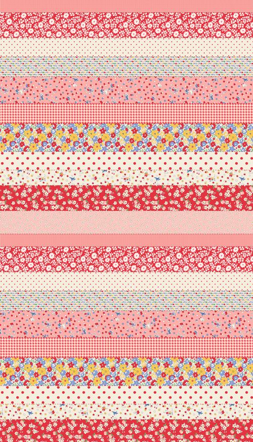 30s Playtime 2025 Scarlet Striped 23380 11 Cotton Fabric