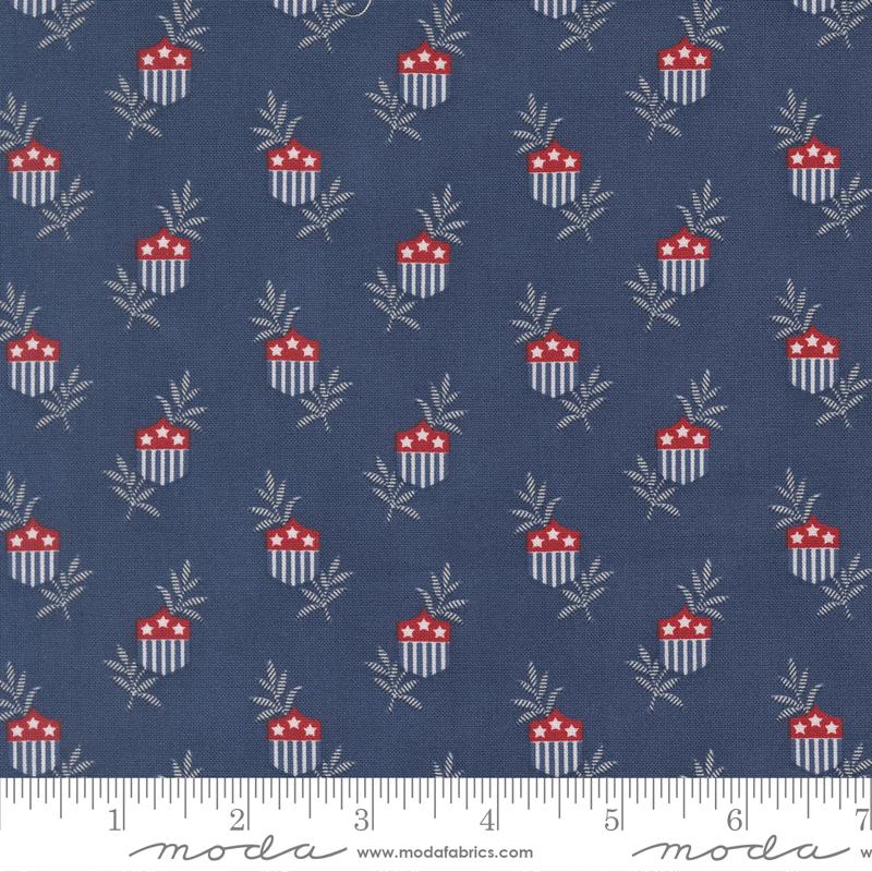 Star Shield Novelty Navy, American Gathering Cotton Fabric