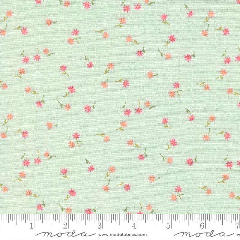 Kindness Tiny Floral  Mist Green Cotton Fabric