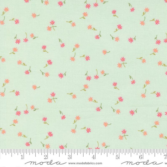 Kindness Tiny Floral  Mist Green Cotton Fabric