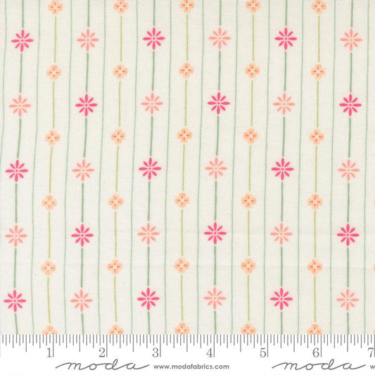 Kindness Tiny Floral Lined Dogwood Cotton Fabric