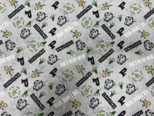 Pratt Greenbacks OSK E WOW WOW Grey Custom Cotton Quilting Fabric