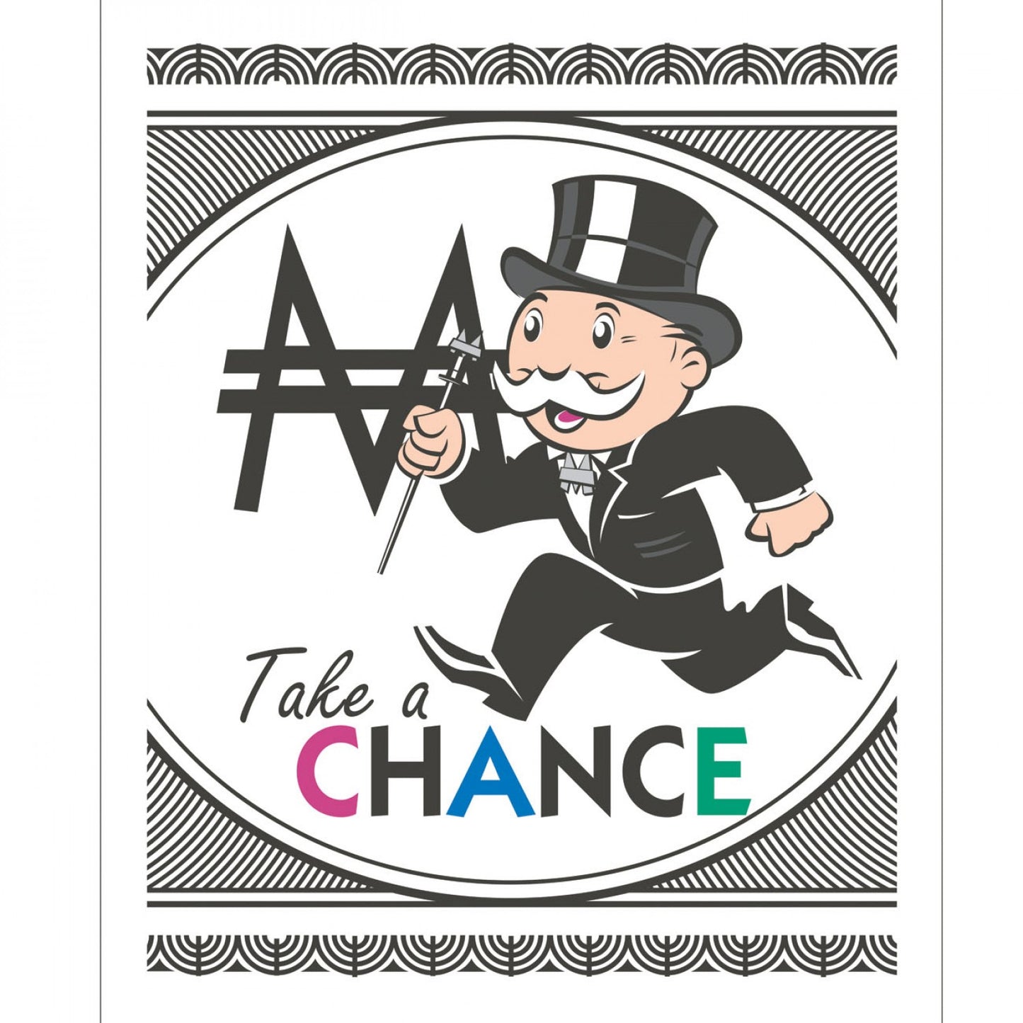 Monopoly Board Game Take a Chance Fabric Panel #35**
