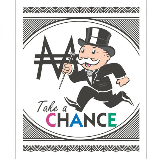 Monopoly Board Game Take a Chance Fabric Panel #35**