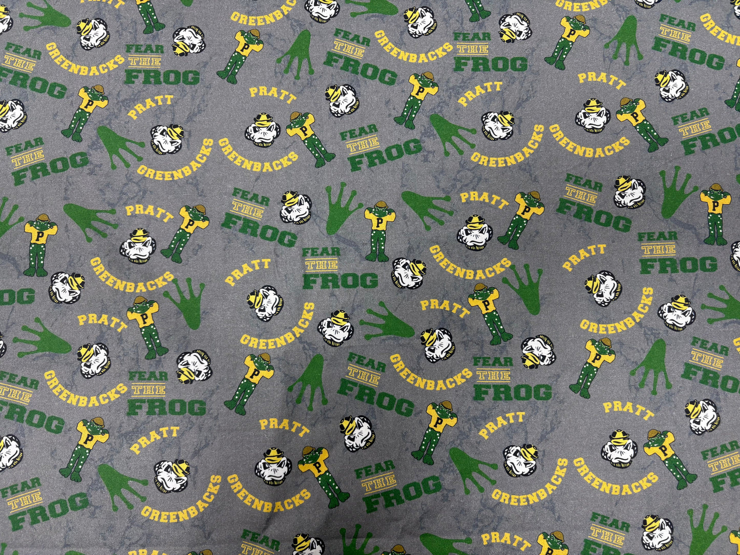 Pratt Greenbacks Fear the Frog Custom Cotton Quilting Fabric