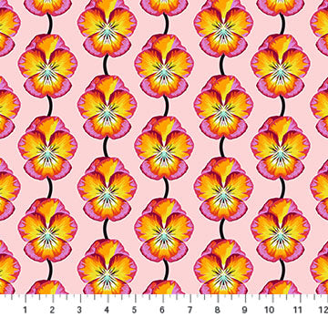 Iconic, Pansy Floral Cotton Fabric by Anna Maria Perry for Northcott