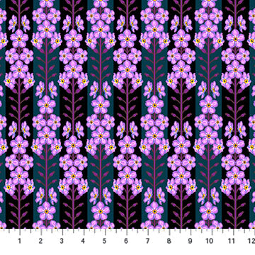 Iconic, Indigo Floral Cotton Fabric by Anna Maria Perry for Northcott