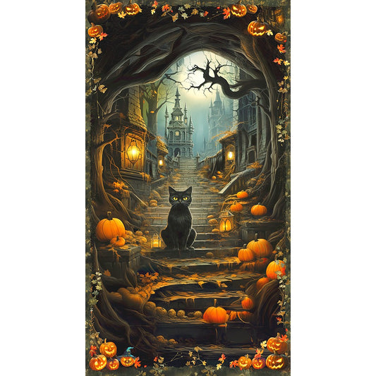 Spooky Cat Fabric Panel