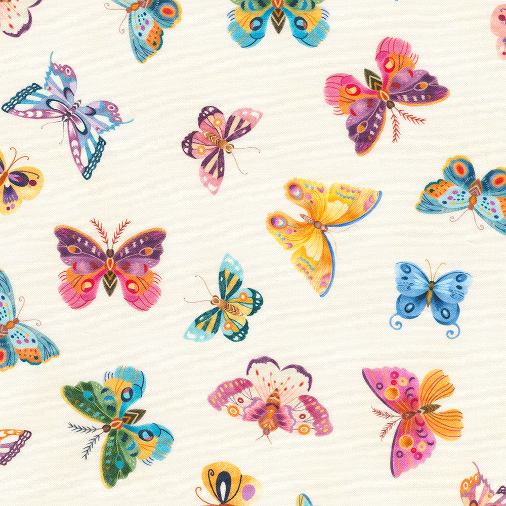 Spring Butterflies Cotton Fabric