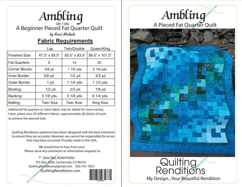 Ambling PDF Quilt Pattern by Quilting Renditions